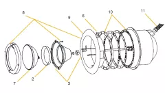 Image of Directional Underwater Light Exploded Diagram