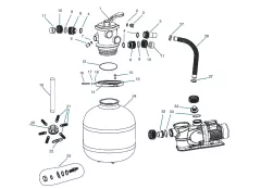 Image of iFlo 500 Sand Filter Exploded Diagram
