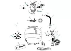 Image of iFlo Junior 310 Sand Filter Exploded Diagram